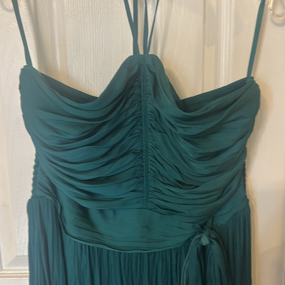 WHBM NWT Elegant Teal Strapless Dress with halter tie option.
